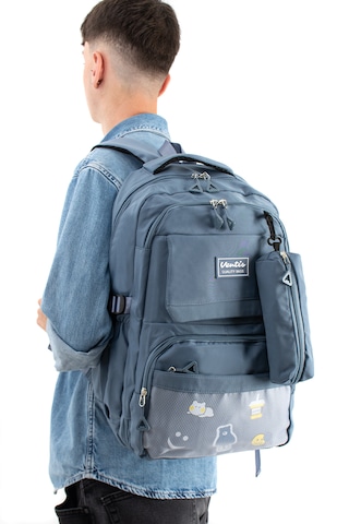 Ventis Qualty Okul Çantası Su Geçirmez Klinkır Kumaş Unisex Sırt Çantası Model 7d Mavi