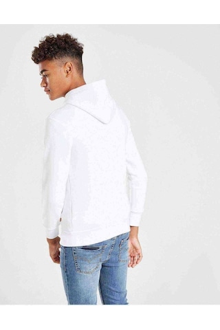 Atatürk 23 Nisan Baskılı Unisex Çocuk Kapüşonlu Beyaz Sweatshirt Beyaz