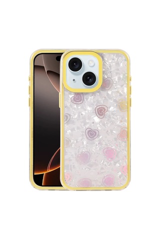 Apple Uyumlu iPhone 14 Lumi Desenli Kapak - Sarı Çok Renkli