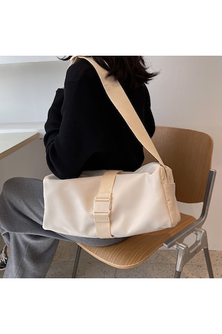 Sones Naylon Su Geçirmez Seyahat Çapraz Askılı Çanta Eğlence Spor Fitness Çantaları Bej