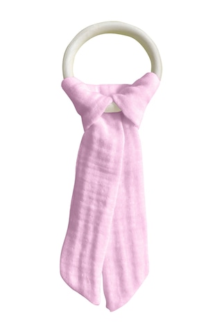 Pamuk Muslin Bebek Diş Kaşıyıcı Yıkanabilir Ahşap Pembe