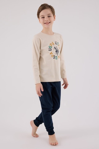 U.S. Polo Assn. U.s. Polo Assn Erkek Çocuk Krem Pijama Takımı Us2214-c-v2