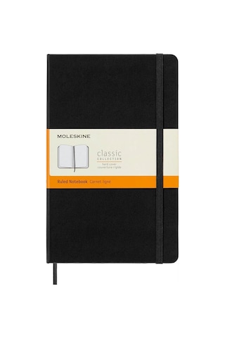 Moleskine Çizgili Siyah Defter L Boy Sert Kapak