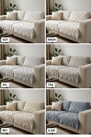 Çekyat Ve Koltuk Üstü Kesme Örtü 180 Cm X 210 Cm Taş