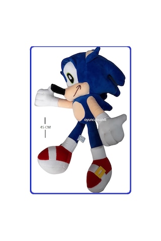 Sonıc Peluş 45Cm Büyük Boy Oyuncak Sonic Yurtdışı Kadife Sonik