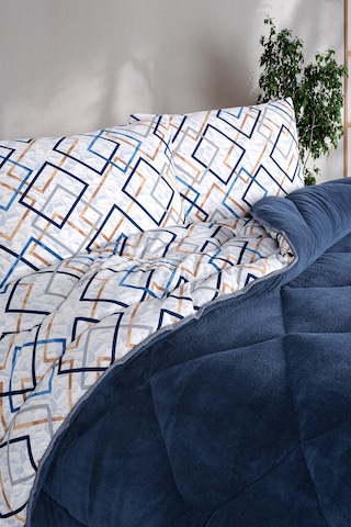 Comfort Set Yeni Nesil Wellsoft Yorganlı 3 Parça Çift Kişilik Plein Lacivert Lacivert