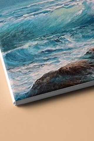 Webstyle Sayılarla Boyama Seti Kasnaklı Turkuaz Dalgalar 60 X 75 Cm