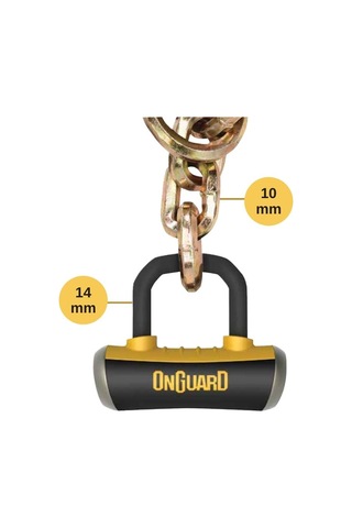 Onguard Mastiff Zincir Ve 14mm Boxxer Kilit 8019 Lpx 130cmx10mm