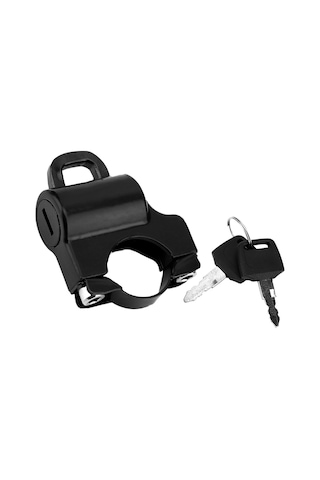 Shineyee Motosiklet Kask Kilidi 22mm Universal Siyah - Dayanıklı Demir, Hava Ve Çizik Korumalı, 2 Anahtar İle