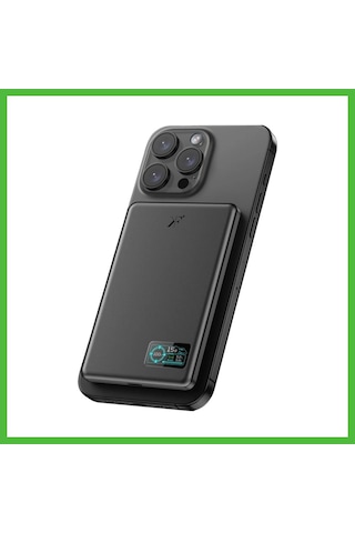 Vaveni Pw595 5.000 Mah Dijital Göstergeli 20w Type-c Ve 15w Kablosuz Şarj Pd Hızlı Şarj Magsafe Powerbank - Siyah Arz