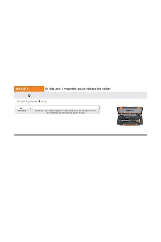 Beta 861/c61p Bits Uç Takım Ürün Kodu 008610978