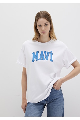 Mavi - Mavi Logo Baskılı Beyaz Tişört 1600843-70000 (528485649) Beyaz