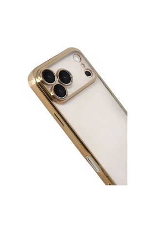 Apple iPhone Uyumlu 17 Pro Max Razer Lensli Silikon - Gold Çok Renkli