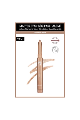 Alix Avien Suya Dayanıklı 11 Saat Kalıcı Yoğun Pigmentli Kremsi Göz Kalem Farı Master Stay 02 Luster Beige