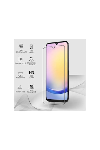 Samsung Galaxy A25 Ekran Cam Koruyucu Kırılmaz Kavisli Hd 9d Tamperli Glas Screen Protector Çizilmez