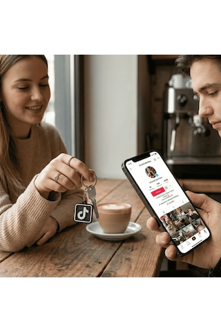 Nfc Akıllı Anahtarlık Temassız Profil Paylaşım Anahtarlığı Sosyal Medya Bağlantı Paylaşımı Hızlı Ve Kolay Kullanım Siyah - Beyaz