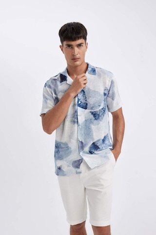 DeFacto Modern Fit Yazlık Polo Yaka Kısa Kollu Gömlek C4118AX24SMBE748