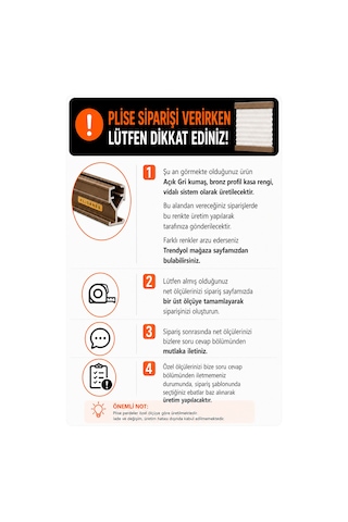 Tül Serisi Plise Perde Açık Gri Kumaş + Bronz Profil Kasa Cam Balkon Perdesi