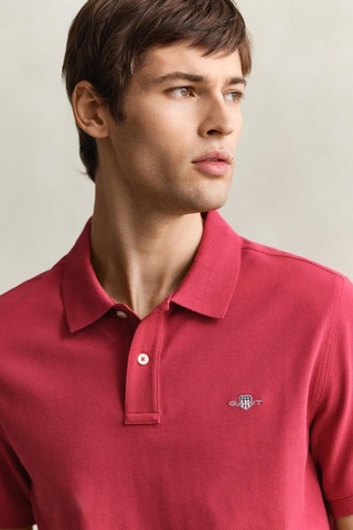 Gant Erkek Kırmızı Regular Fit Logolu Polo Yaka T-shirt-14704
