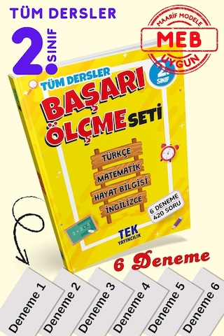 2.sınıf Tüm Dersler Başarı Ölçme Seti - 6 Deneme Sınavı - 420 Soru
