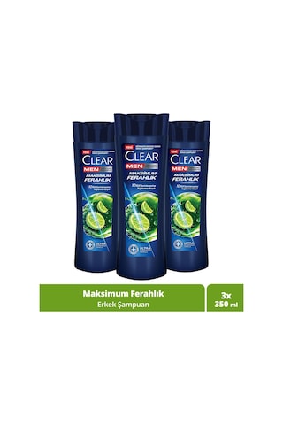 Clear Maksimum Ferahlık Kepeğe Karşı Etkili Şampuan 3 x 350 ML