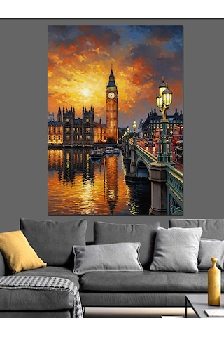 Ahşap Tablo Londra Big Ben Manzara