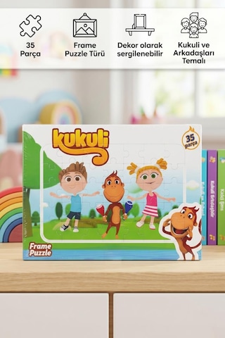 35 Parça Kukuli Ve Arkadaşları Çocuk Frame Puzzle Eğitici Ve Eğlenceli Çocuk Yapboz 1