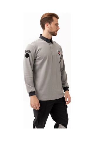 Münih Güvenlik Uzun Kol T-shirt Kurumsal Güvenlik Personel Kıyafeti Gri-füme