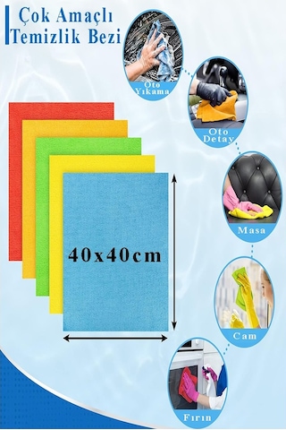 Mikrofiber Temizlik Bezi 10 Adet Renkli Mikrofiber Bez 40x40cm Mutfak Bezi Kurulama Bezi Cam Bezi Leke Tutmaz İz Bırak Çok Renkli