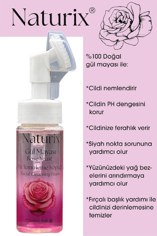 Naturix Gül Mayalı Yüz Temizleme Köpüğü 160 ML