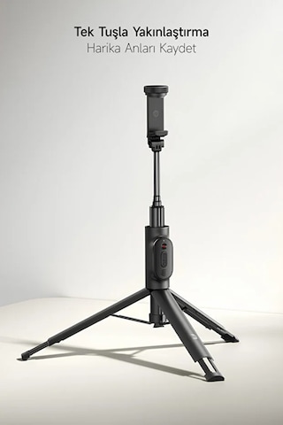 Mi Tripod Zoom Selfie Stick 2 Siyah Bluetooth Kumandalı Üçü Birarada Selfie Çubuğu Tripod
