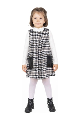 Bestkids Kız Çocuk Kazayağı Desenli Elbise Takım 2-6 Yaş 001