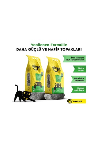 2'li Avantaj Paketi Hassas Kediler İçin Tozsuz,topaklanan, Kokusuz Bentonit Kedi Kumu 2x5lt