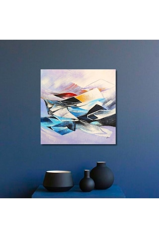 Soyut El Yapımı Yağlı Boya Tablo 95x95cm Hij4049