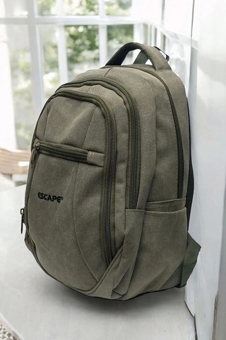 Haki Kanvas Kumaş 15,6 İnç Laptop -okul Sırt Çantası Renkli Çok Renkli