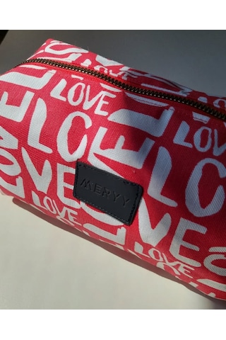 Meryy Collection Makyaj Organizer Çanta Love Desen Tek Ebat
