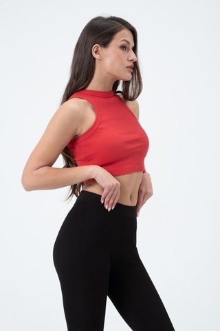 Quhox Kadın Kaşkorse Crop Atlet Kırmızı