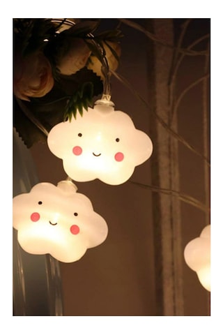 Asonplus Led Işıklı Gülen 10 Lu Bulut Dizeleri 2 Metre Şirin Loş Gün Işığı