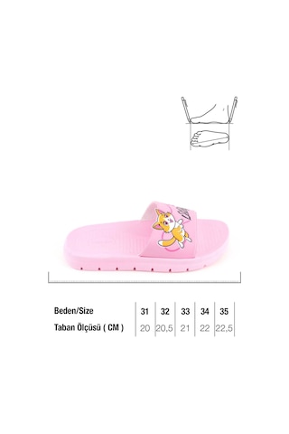 Gezer Kız Çocuk Yazlık Cat Lady Pu Rahat Taban Ev Banyo Havuz Plaj Terlik PEMBE