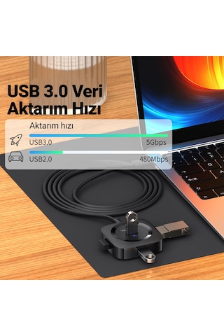Veggieg 4 Portlu Type-c To Usb 3.0 Çoklayıcı Hub