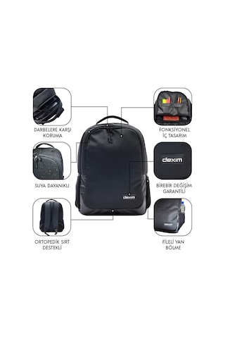 Dexim Venio 15.6 Notebook Sırt Çantası Siyah Dxbp12