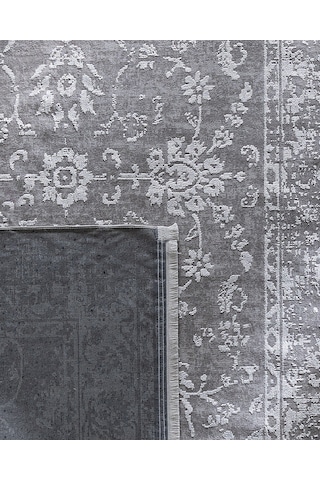 Madame Coco Aubane İplik Boyalı Kadife Halı - Koyu Gri - 120x180 Cm 8684427224656 Gri