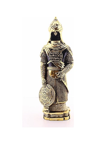 Polyester Üzerine Metal Kaplama Biblo Zırhlı Cevşen Ayetli Asker Gold Biblo 3 Boyutlu Küçük Boy 24cm
