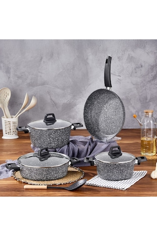 Cornella Cook 7 Parça Granit Tencere Seti Gri