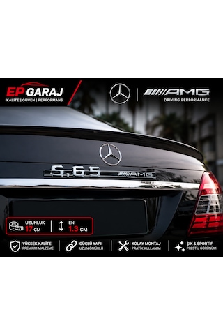 Mercedes S65 Amg Bagaj Yazısı Arka Amblem Metal Krom Tasarım