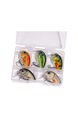 Valkyrie 5 Adet Crankbait Lrf Balık Olta Yem Seti - Sesli Bilyalı - Kutulu - 2.7cm 1.5gr