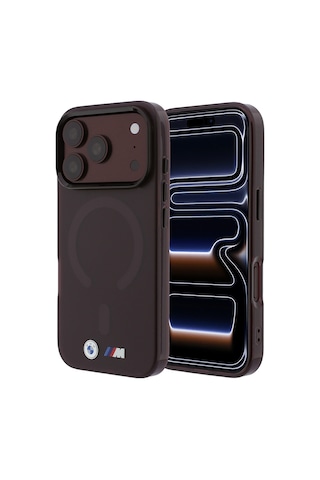 Apple iPhone Uyumlu 18 Pro Max Kılıf Bmw Lisanslı M-safeli Metal Buton Tasarımlı Buzlu Iml Baskılı Kapak Bordo