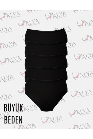 Alya Underwear Kadın Extra Battal Külot - 5 Adet Beyaz 8xl, 9xl, 10xl Siyah