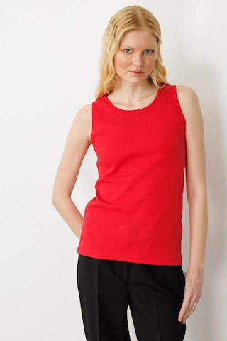 Kadın Sıfır Yaka Kaşkorse Pamuklu Askılı T-shirt Kırmızı Kirmizi