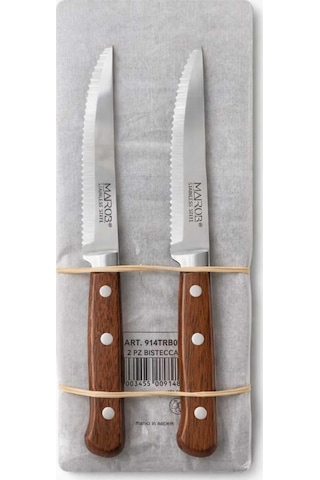Marob 2 Li Bistecca Steak Bıçağı Ahşap Saplı